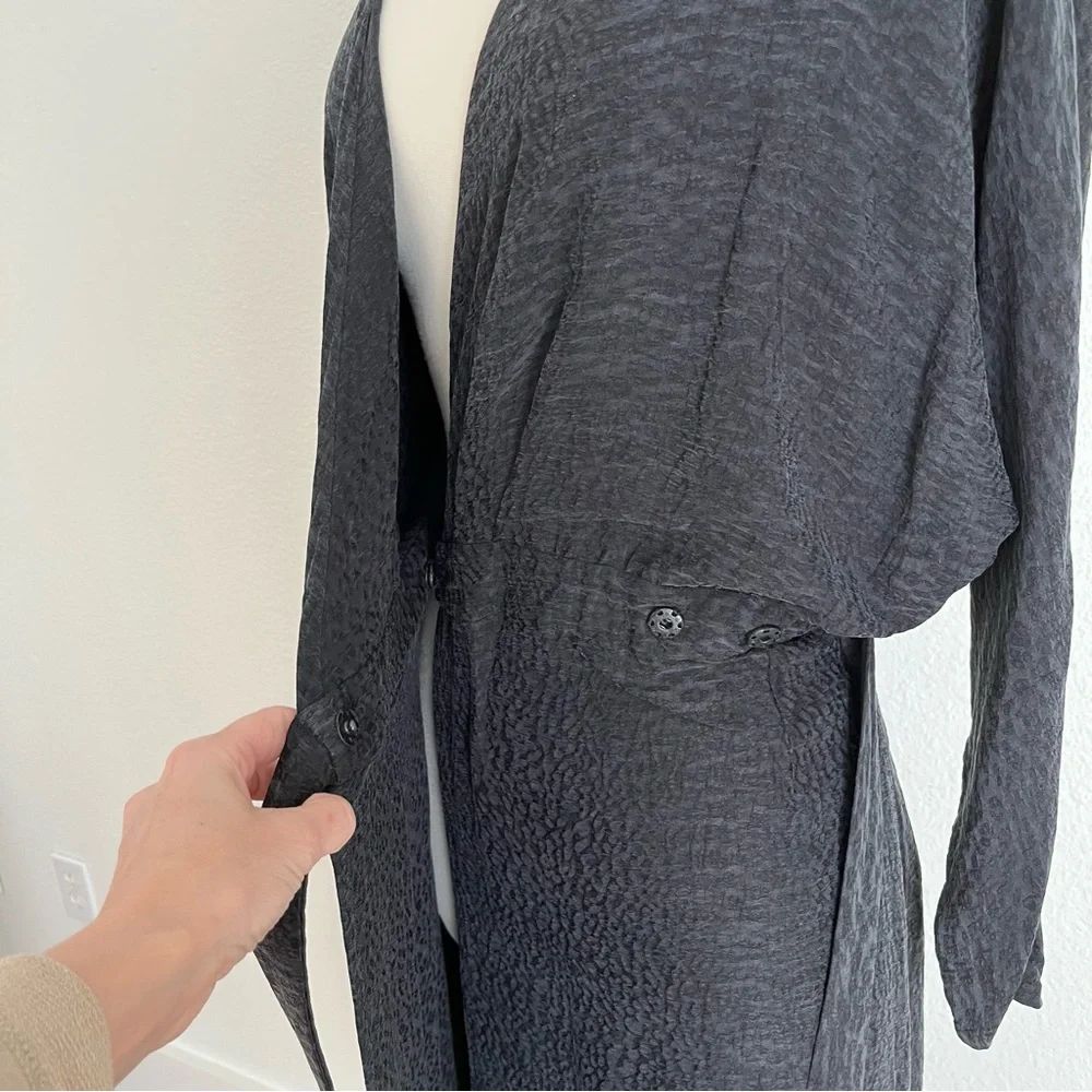 UNDRESS Lithuania ( NWT) | XS/S Maneli Cupro Black Midi Wrap Dress - Picture 10 of 12